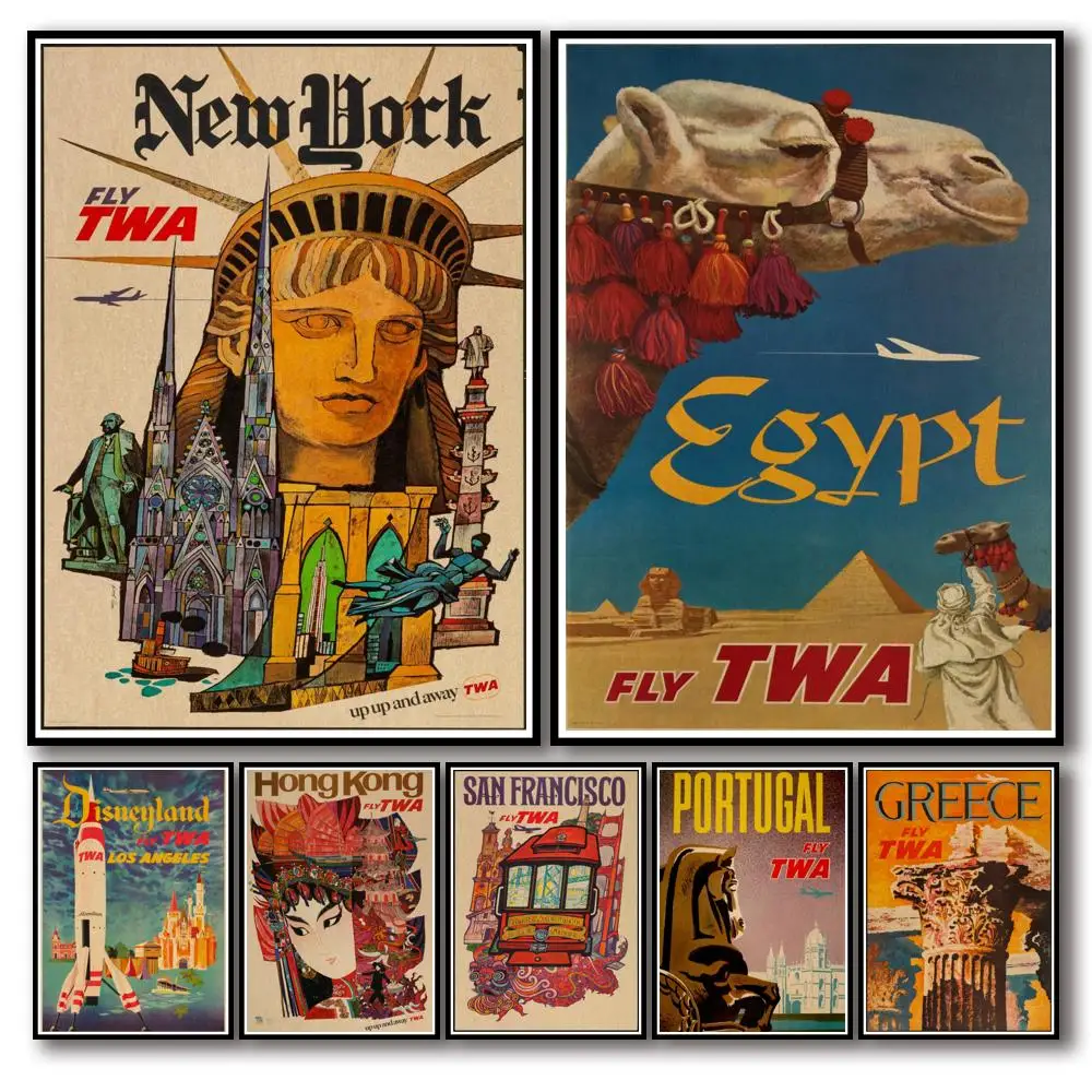 32 Designs Vintage Trans World Airlines Poster Kraftpaper Travel Poster Retro Artwork Fancy Wall Sticker for Coffee House Bar
32 Designs Vintage Trans World Airlines Poster Kraftpaper Travel Poster Retro Artwork Fancy Wall Sticker for Coffee House Bar