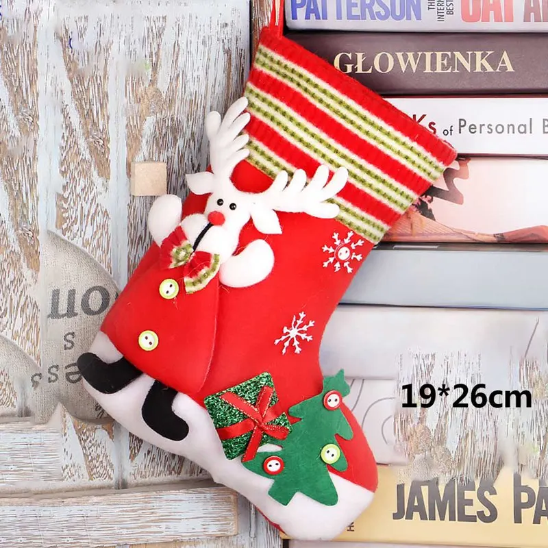 large christmas stockings gifts cloth santa elk socks xmas