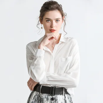 Olomm2020 New Silk Shirt Women's Mulberry Silk Pure Color Simple Long Sleeve Top Workplace Elite Style Comfortable Slim Fit
Olomm2020 New Silk Shirt Women's Mulberry Silk Pure Color Simple Long Sleeve Top Workplace Elite Style Comfortable Slim Fit