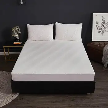 White Simple Wave Print Water-proof Fitted Sheet(With Elastic Band) Bed Mattress Protective Cover Polyester Bedlinens
White Simple Wave Print Water-proof Fitted Sheet(With Elastic Band) Bed Mattress Protective Cover Polyester Bedlinens