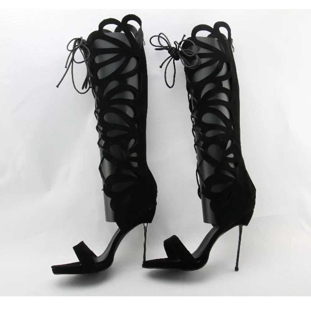 Open Toe Lace-Up Mid Calf Boots Summer Sandals Cut Out Leather Roman High Heel Back Zipper Women Sexy Party Dress Sandals Boots
Open Toe Lace-Up Mid Calf Boots Summer Sandals Cut Out Leather Roman High Heel Back Zipper Women Sexy Party Dress Sandals Boots