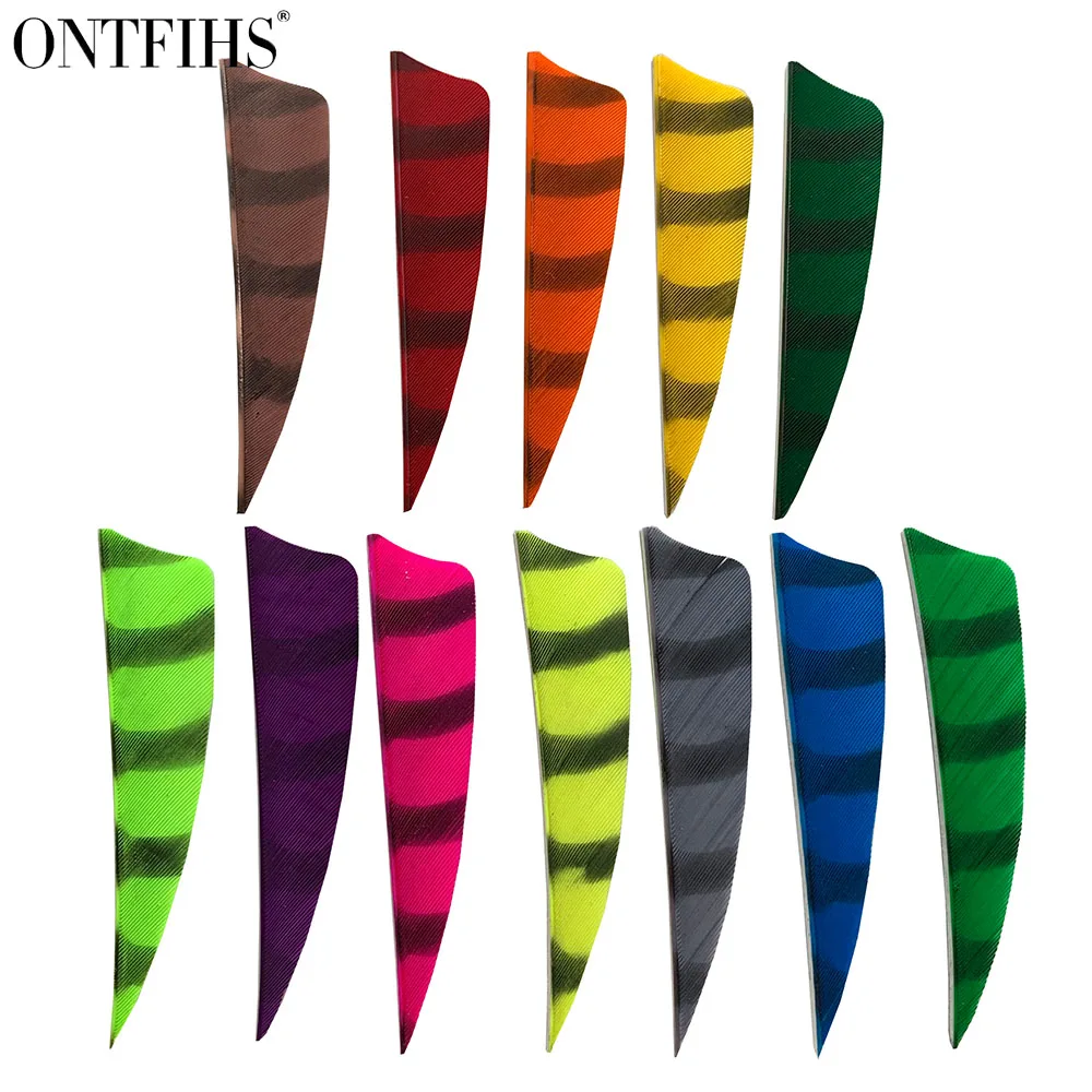 50PCS ONTFIHS 3 Inch Arrrow Feathers Shield Cut Fletches Wave Stripe Double Side Feathers Fletching Archery Accessories
50PCS ONTFIHS 3 Inch Arrrow Feathers Shield Cut Fletches Wave Stripe Double Side Feathers Fletching Archery Accessories