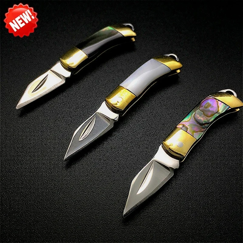 NEW Natural Shell Mini Keyring Small Pocket Keychain Folding Folder Knife Brass Outdoor Tactical Rescue Tools Folding Hunting
NEW Natural Shell Mini Keyring Small Pocket Keychain Folding Folder Knife Brass Outdoor Tactical Rescue Tools Folding Hunting