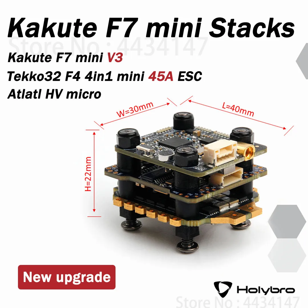 Контроллер полета Holybro Kakute F7 mini V3 и Tekko32 F4 4 в 1 45A mini ESC upgrade & Atltal HV Micro VTX Combo Stack 20*20 мм
Контроллер полета Holybro Kakute F7 mini V3 и Tekko32 F4 4 в 1 45A mini ESC upgrade & Atltal HV Micro VTX Combo Stack 20*20 мм