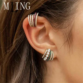 MLING Vintage Gold Alloy Colorful Crystal Clip Earrings Simple Multi-turn Crystal Pearl Clip Earrings for Women
MLING Vintage Gold Alloy Colorful Crystal Clip Earrings Simple Multi-turn Crystal Pearl Clip Earrings for Women