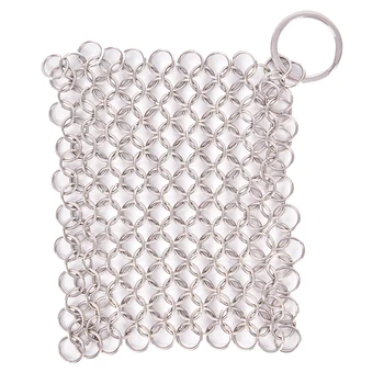 Stainless Steel Cast Iron Cleaner Chainmail Scrubber Home Cookware Kitchen Tool
Stainless Steel Cast Iron Cleaner Chainmail Scrubber Home Cookware Kitchen Tool