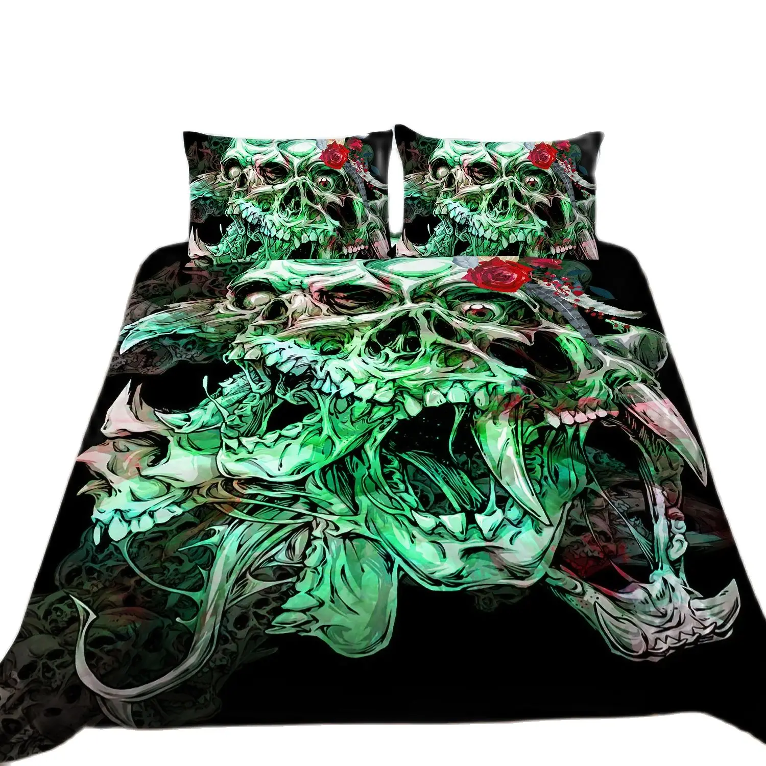 

Dream NS Devil Sleep Bedding Set Linens Duvet Cover Quilt Comforter Pillow Case 3D Skeleton Halloween King Bedroom decoration