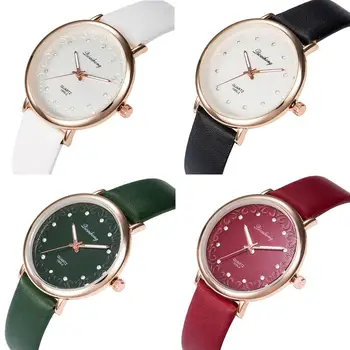 Fashion Rhinestone Faux Leather Band Dial Analog Quartz Women Wrist Watch Rhinestone Inlaid reloj mujer Ladies Dress Watches Gi
Fashion Rhinestone Faux Leather Band Dial Analog Quartz Women Wrist Watch Rhinestone Inlaid reloj mujer Ladies Dress Watches Gi