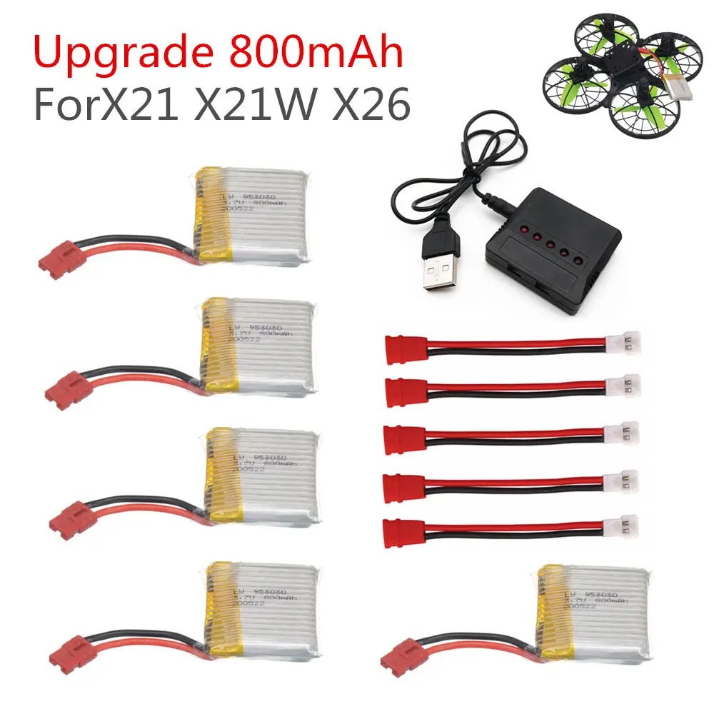 Upgrade 3.7V 800mAh battery for SYMA X21 X21W x26 X26A Remote Control drone parts whit X21 X21W x26 X26A Charger
Upgrade 3.7V 800mAh battery for SYMA X21 X21W x26 X26A Remote Control drone parts whit X21 X21W x26 X26A Charger