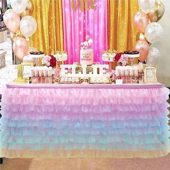 185*77cm Tulle Table Skirt Wedding Table Cloth Baby Shower Kids Birthday Party Decoration Table Centerpieces 
185*77cm Tulle Table Skirt Wedding Table Cloth Baby Shower Kids Birthday Party Decoration Table Centerpieces