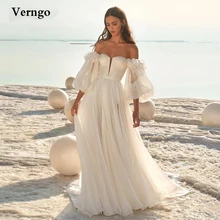 Verngo Boho Wedding Dresses Beach Sweetheart Long Puffy Sleeves Chiffon Side Slit Sweep Train Simple Bridal Gowns Custom Made
Verngo Boho Wedding Dresses Beach Sweetheart Long Puffy Sleeves Chiffon Side Slit Sweep Train Simple Bridal Gowns Custom Made