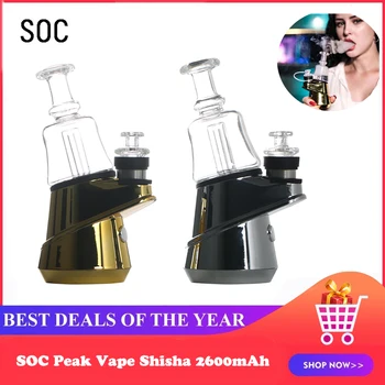 SOC Peak Portable Wax Vape Kit 2600mAh battery 4Heat Setting Temperature Control Dab Rig Kit with Glass Bubbler Shisha Vaporizer
SOC Peak Portable Wax Vape Kit 2600mAh battery 4Heat Setting Temperature Control Dab Rig Kit with Glass Bubbler Shisha Vaporizer