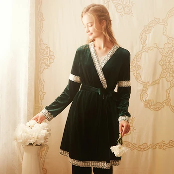 Free Shipping 2019 New Winter Princess Women's Winter Blackish Green Sleepwear Pajamas Long Pants Three Pieces Set Nightshirt
Free Shipping 2019 New Winter Princess Women's Winter Blackish Green Sleepwear Pajamas Long Pants Three Pieces Set Nightshirt