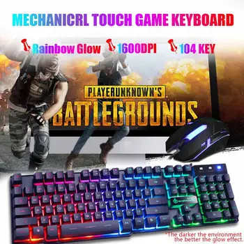 2020 Gaming Keyboard Imitation Mechanical Keyboard with Backlight Gamer Keyboard Wired USB Business keyboards for Computer
2020 Gaming Keyboard Imitation Mechanical Keyboard with Backlight Gamer Keyboard Wired USB Business keyboards for Computer
