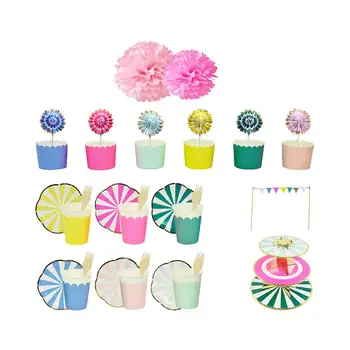 34ocs /Set Cupcake Wrapper Cake Topper Disposable Tableware Party Paper Cup Plate Fork Cutter Spoon Kit Wedding Birthday A35
34ocs /Set Cupcake Wrapper Cake Topper Disposable Tableware Party Paper Cup Plate Fork Cutter Spoon Kit Wedding Birthday A35