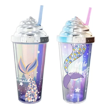 Summer Straw Cup with Sealing Cover Double-Layer Reusable Tumbler Cup with Mermaid Patterns BPA Free
Summer Straw Cup with Sealing Cover Double-Layer Reusable Tumbler Cup with Mermaid Patterns BPA Free