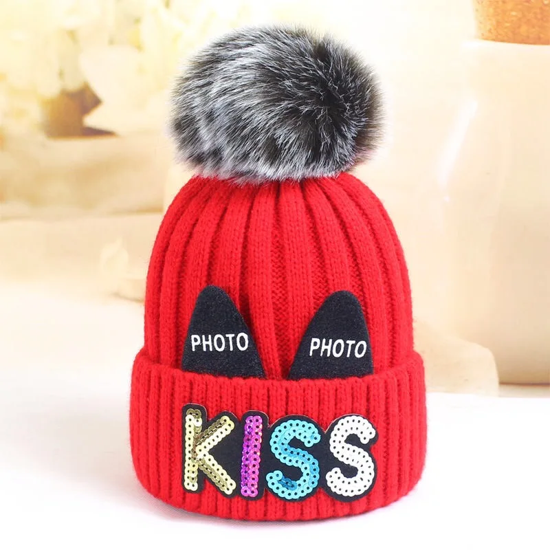 Warm hats for children in autumn and winter 1-3 years old boy and girl baby cute kiss pattern and velvet thick pullover hat fash
Warm hats for children in autumn and winter 1-3 years old boy and girl baby cute kiss pattern and velvet thick pullover hat fash
