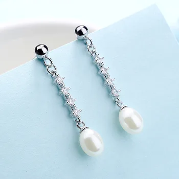 Exquisite Female earrings 925 Sterling Silver Freshwater Pearl long Tassel full Zircon Earrings for Women Jewelry pendientes
Exquisite Female earrings 925 Sterling Silver Freshwater Pearl long Tassel full Zircon Earrings for Women Jewelry pendientes