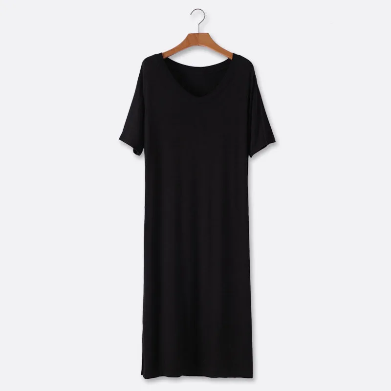 Summer New Modal Long Dress Short Sleeve Loose Split V-Neck Pocket Casual Comfortable Boho Style Dress Summer Clothes For Women
Summer New Modal Long Dress Short Sleeve Loose Split V-Neck Pocket Casual Comfortable Boho Style Dress Summer Clothes For Women