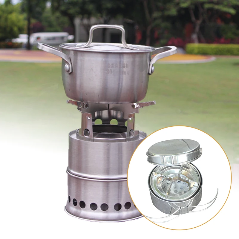 Camping Stove Stainless Steel Windscreen Mini Alcohol Stove Wood Stove with Cross Stand for Camping Outdoor Picnic
Camping Stove Stainless Steel Windscreen Mini Alcohol Stove Wood Stove with Cross Stand for Camping Outdoor Picnic
