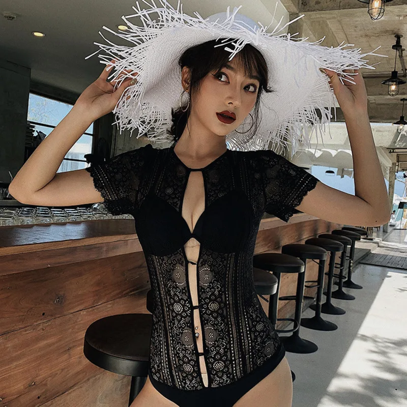 Women's One-Piece Swimsuit Swimwear Push Up 1 Piece Woman Rashguard Female One Bathing Suit 2019 Black Sexy Lace Hollow Solid
Women's One-Piece Swimsuit Swimwear Push Up 1 Piece Woman Rashguard Female One Bathing Suit 2019 Black Sexy Lace Hollow Solid