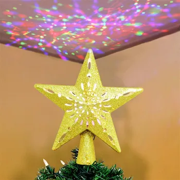 3D Hollow Gold Star Christmas Tree Topper, Star Tree Topper with LED Magic Rainbow Projector Lights for Christmas Tree Deco
3D Hollow Gold Star Christmas Tree Topper, Star Tree Topper with LED Magic Rainbow Projector Lights for Christmas Tree Deco