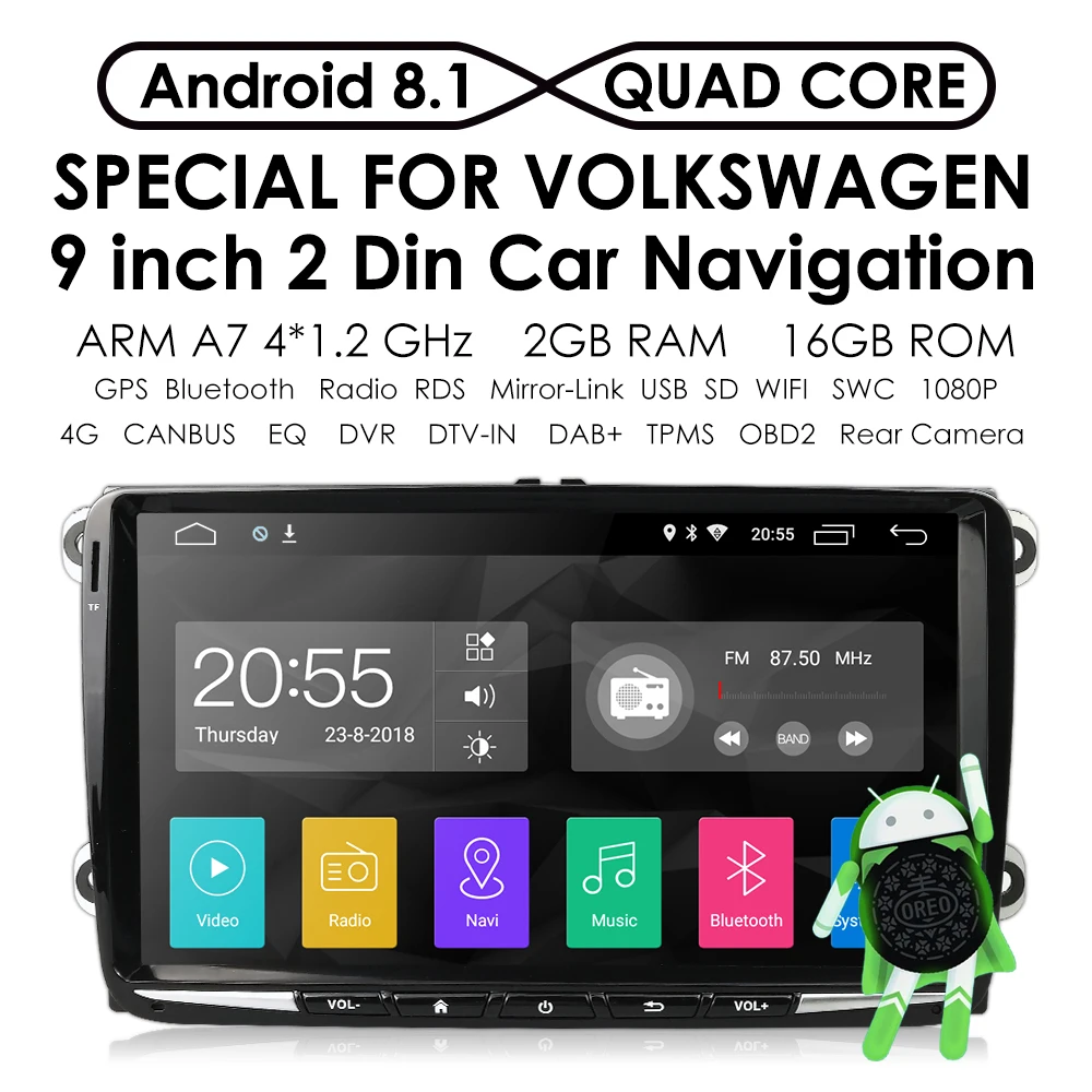 2Din 9" Android Car NO DVD Player Stereo Radio for VW GOLF 5 Golf 6 Polo Passat CC J etta Tiguan Touran GPS Navigation 2G RAM 4G
2Din 9" Android Car NO DVD Player Stereo Radio for VW GOLF 5 Golf 6 Polo Passat CC J etta Tiguan Touran GPS Navigation 2G RAM 4G