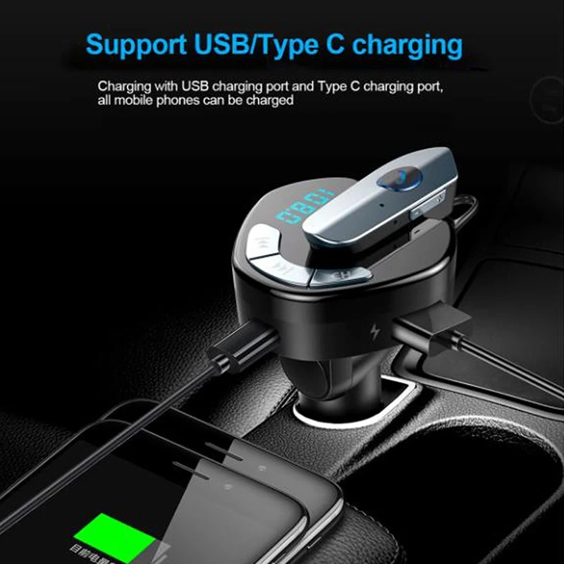 Wireless Earphone USB Fast Charge Quick Charging New Car Bluetooth Kit FM Transmitter Handsfree MP3 Music Player Radio Adapter
Wireless Earphone USB Fast Charge Quick Charging New Car Bluetooth Kit FM Transmitter Handsfree MP3 Music Player Radio Adapter