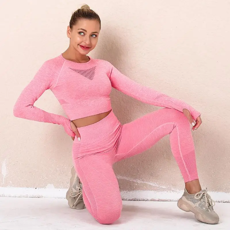2Pcs/Set Women Yoga Set Sports Suits Seamless Workout Sportswear Gym Clothing Fitness Long Sleeve Crop Top High Waist Leggings
2Pcs/Set Women Yoga Set Sports Suits Seamless Workout Sportswear Gym Clothing Fitness Long Sleeve Crop Top High Waist Leggings