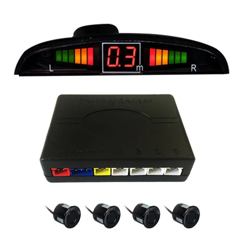 

Car Backup Sensor Vehicle Radar-Reversing Parking System with 4 Sensors Buzzing Alert Sound Warning LED Display View