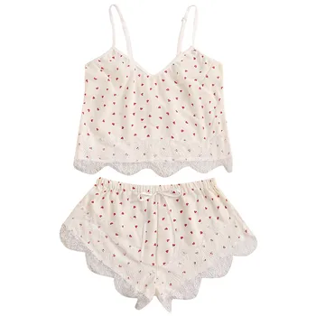 New Kawaii Sexy Lingerie Babydoll Comfortable Heart Dot Print Lace Shorts Crop Top Set Sleepwear Lingerie Set Sexy Underwear 
New Kawaii Sexy Lingerie Babydoll Comfortable Heart Dot Print Lace Shorts Crop Top Set Sleepwear Lingerie Set Sexy Underwear
