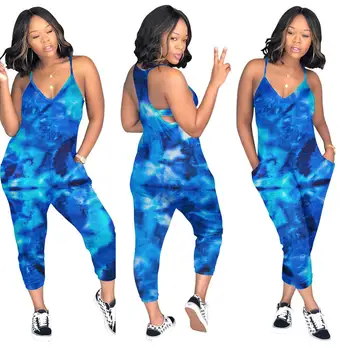 Digital Positioning Print Jumpsuit Women Sexy Strappy Romper Jumpsuits Summer 2020 Colorful Print Pocket Jumpsuits Plus Size 3XL 
Digital Positioning Print Jumpsuit Women Sexy Strappy Romper Jumpsuits Summer 2020 Colorful Print Pocket Jumpsuits Plus Size 3XL
