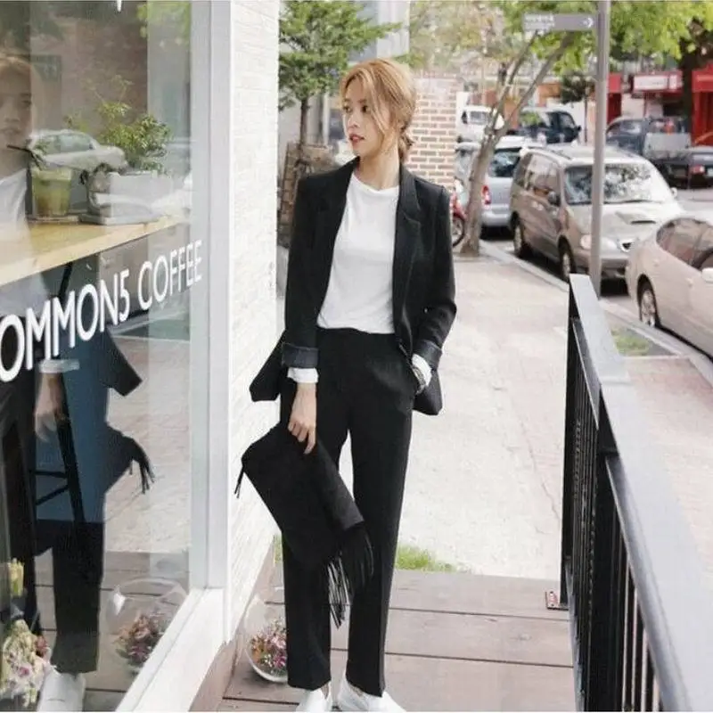 2-piece suit spring and autumn suit female loose temperament long-sleeved Office Lady business casual jacket + pants suit
2-piece suit spring and autumn suit female loose temperament long-sleeved Office Lady business casual jacket + pants suit