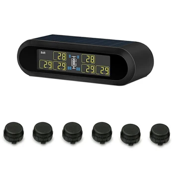 Car TPMS Solar Power Tire Pressure Monitoring Alarm System Wireless Real-Time LCD Displays 6 Internal Sensor Temperature Warning
Car TPMS Solar Power Tire Pressure Monitoring Alarm System Wireless Real-Time LCD Displays 6 Internal Sensor Temperature Warning