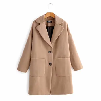 women woolen coat 2019 fashion ladies solid notched pockets buttons straight female winter casual simple highstreet long coats 
women woolen coat 2019 fashion ladies solid notched pockets buttons straight female winter casual simple highstreet long coats