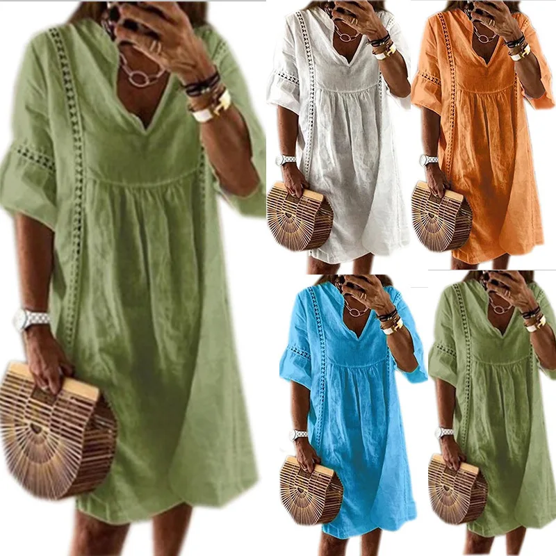 Swimsuit Cover Up Beach Dress Summer Ladies Tunics Pareo Large Size New Spot Color Solid Horn Long Sleeve Cotton Hemp Acetate
Swimsuit Cover Up Beach Dress Summer Ladies Tunics Pareo Large Size New Spot Color Solid Horn Long Sleeve Cotton Hemp Acetate