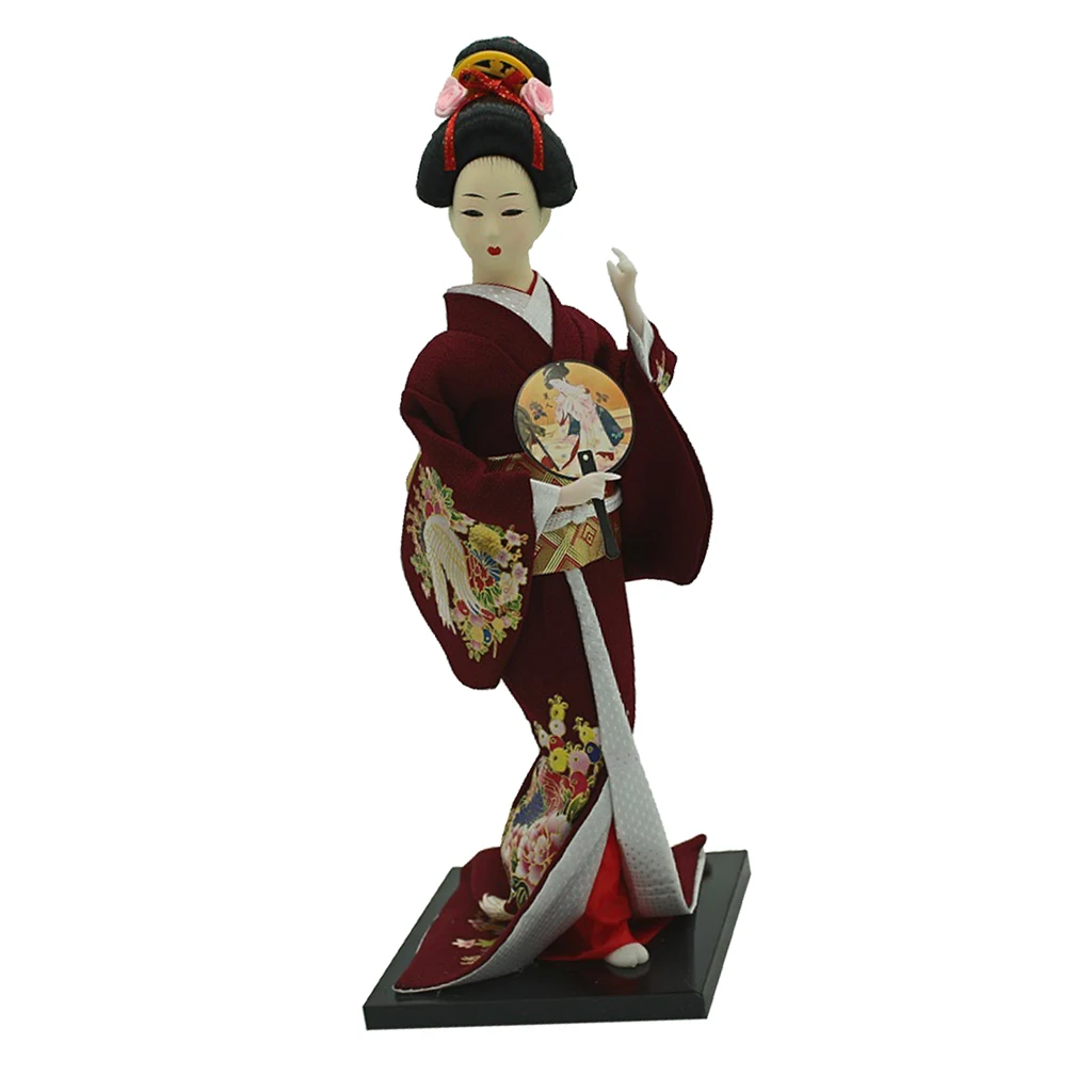 Фото Японское кимоно кукла гейши Kokeshi ручной работы красная одежда 12 дюймов | Игрушки и