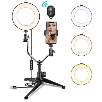Selfie Ring Light 6 Inch with Tripod Stand & Cell Phone Holder for Live Stream/Makeup Mini Desktop Led Camera Ring Light for You
Selfie Ring Light 6 Inch with Tripod Stand & Cell Phone Holder for Live Stream/Makeup Mini Desktop Led Camera Ring Light for You