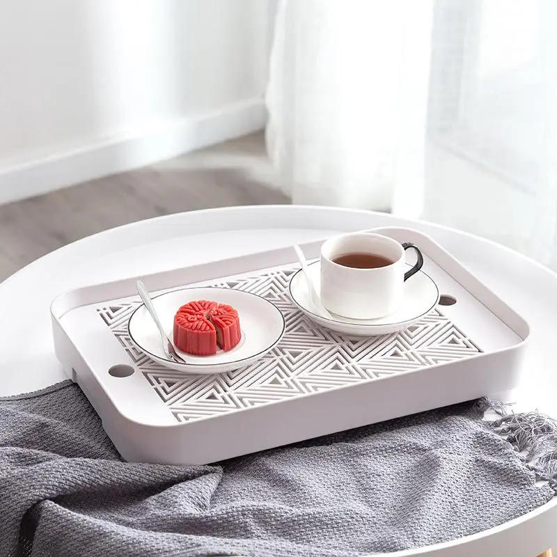 Rectangular Double Layer Water Draining Tray Plastic Tray Household Glass Living Room Northern European-Style European Style Sim
Rectangular Double Layer Water Draining Tray Plastic Tray Household Glass Living Room Northern European-Style European Style Sim