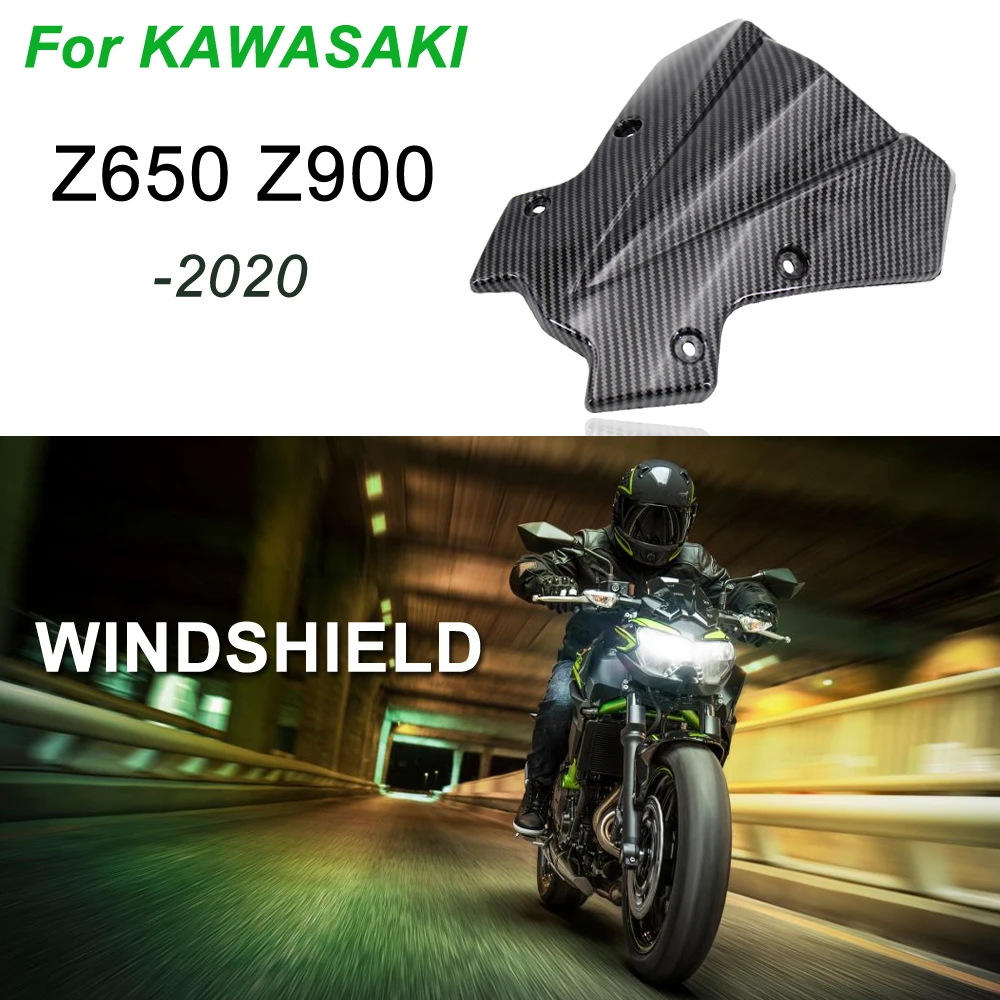 

New Motorcycle For KAWASAKI Z650 Z900 Z 900 Z 650 2020 2021 2022 Carbon Fiber Windshield Windscreen Air Wind Deflector