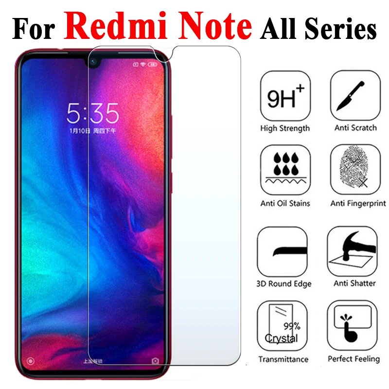 Защита экрана для Xiaomi Redmi Note 8 7 Pro 7A 6 5 Plus 5A закаленное защитное стекло 9H|Защитные