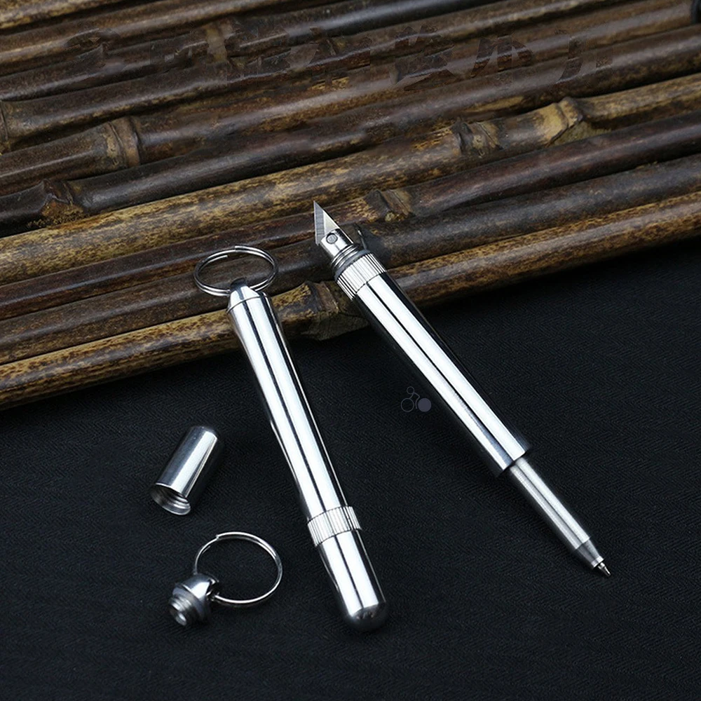 New Ball Point Pen Keychain Knife Multifunctional Tool Mini KeyRing Stainless Steel Telescopic Pen Keyring Pen Bag Accessories
New Ball Point Pen Keychain Knife Multifunctional Tool Mini KeyRing Stainless Steel Telescopic Pen Keyring Pen Bag Accessories