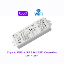 5 in 1 LED Controller Tuya 2.4G Wifi Converter Smart Life APP Voice Cloudy For DC 12V 24V RGB +CCT RGBW RGBWW Single Color Strip
5 in 1 LED Controller Tuya 2.4G Wifi Converter Smart Life APP Voice Cloudy For DC 12V 24V RGB +CCT RGBW RGBWW Single Color Strip