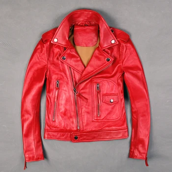 Autumn Women Genuine Leather Motorcycle Jacket Short Sheepskin Real Leather Slim Design Coat Red Black Jackets Large Size XXXL
Autumn Women Genuine Leather Motorcycle Jacket Short Sheepskin Real Leather Slim Design Coat Red Black Jackets Large Size XXXL
