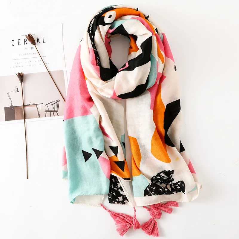 Women Geometric Print Scarf Girls Tassel Scarves Multi Colors Female Spring Soft Thick Printed Cape Shawl Wrap Summer Long Scarf
Women Geometric Print Scarf Girls Tassel Scarves Multi Colors Female Spring Soft Thick Printed Cape Shawl Wrap Summer Long Scarf