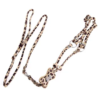 Pet Leopard Leash Rhinestone Bone Chest Strap Chest Rope with a Bone-Shaped Rhinestone Safety Control Adjustable Leash Dog 
Pet Leopard Leash Rhinestone Bone Chest Strap Chest Rope with a Bone-Shaped Rhinestone Safety Control Adjustable Leash Dog