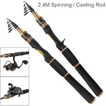 2.4m Carbon Fiber Lure Fishing Rod Power M Ultra Short 8 Section Spinning / Casting Fishing Pole
2.4m Carbon Fiber Lure Fishing Rod Power M Ultra Short 8 Section Spinning / Casting Fishing Pole