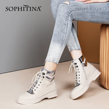 SOPHITINA Fashion Ankle Boots Cross-tied Round Toe Flat with Rubber Non-slip Women's Boots Genuine Leather Casual Shoes SO632
SOPHITINA Fashion Ankle Boots Cross-tied Round Toe Flat with Rubber Non-slip Women's Boots Genuine Leather Casual Shoes SO632
