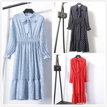 Fashion Bohemia Women's Spring Autumn Dress 2020 New Casual Bow Bandage O Neck Tunic Midi Dresses Elegant Polka Dot Sprint Dress
Fashion Bohemia Women's Spring Autumn Dress 2020 New Casual Bow Bandage O Neck Tunic Midi Dresses Elegant Polka Dot Sprint Dress