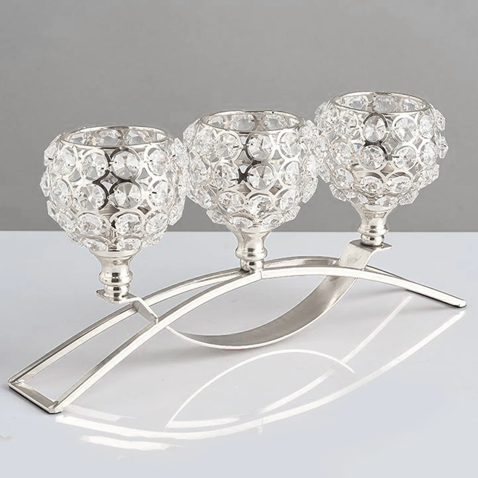 3 Arms Candelabras Crystal Candle Holders Candlesticks Ornament Table Centerpieces for Wedding Dinning Room
